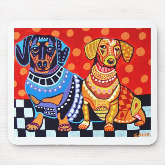 Dachshunds by Heather Galler Muismat (Voorkant)