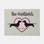 Dachshunds Chevron Pattern door Mat (Voorkant)