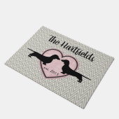 Dachshunds Chevron Pattern door Mat (Schuin)