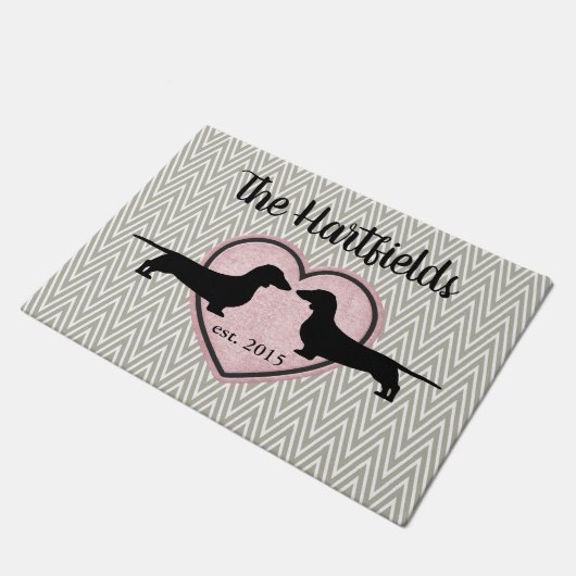 Dachshunds Chevron Pattern door Mat (Schuin)