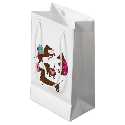 DACHSHUNDS CUPID KLEIN CADEAUZAKJE (Voorkant Gekanteld)