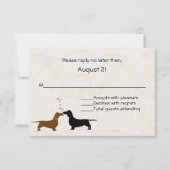 Dachshunds Custom Ivory Wedding RSVP Kaart (Voorkant)