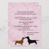 Dachshunds Custom Pink Weddenschap Kaart (Voorkant / Achterkant)