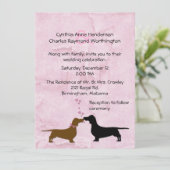 Dachshunds Custom Pink Weddenschap Kaart (Staand voorkant)