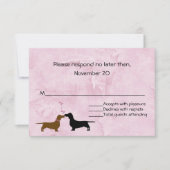 Dachshunds Custom Pink Wedding RSVP (Voorkant)