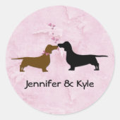 Dachshunds Custom Wedding Stickers (Voorkant)
