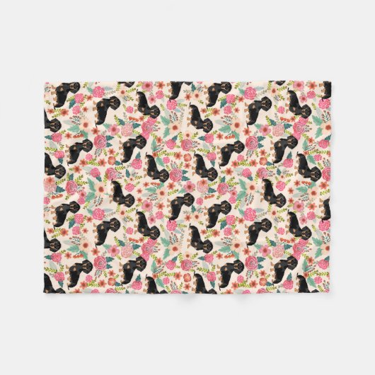 Dachshunds deken - schattige hond van de florale d (Voorkant (Horizontaal))