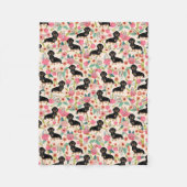 Dachshunds deken - schattige hond van de florale d (Voorkant)