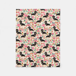 Dachshunds deken - schattige hond van de florale d