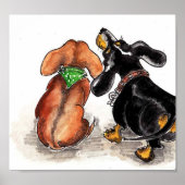 dachshunds die kijken... poster (Voorkant)