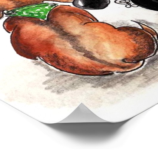 dachshunds die kijken... poster (Hoek)