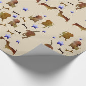 Dachshunds & Dog Botten Waterverf Cadeaupapier (Hoek)
