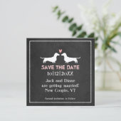 Dachshunds Dog Wedding Save the Date Chalkboard (Staand voorkant)