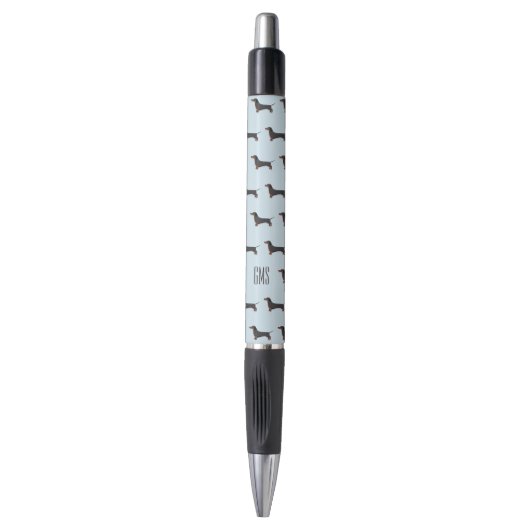 Dachshunds Dogs Pattern Monogrammed Pen (Voorkant Verticaal)