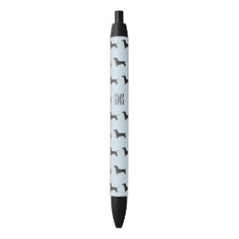 Dachshunds Dogs Pattern Monogrammed Zwarte Inkt Pen