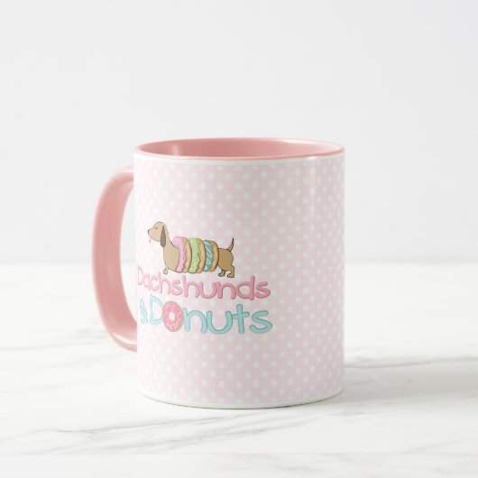 Dachshunds en Donuts Coffee Mok (Voorkant links)