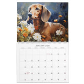 Dachshunds en Flowers Hondenliefhebber Kalender (Jan 2026)