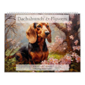 Dachshunds en Flowers Hondenliefhebber Kalender (Hoes)