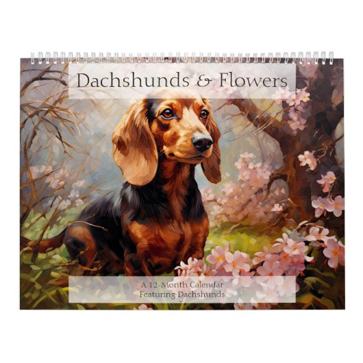 Dachshunds en Flowers Hondenliefhebber Kalender (Hoes)