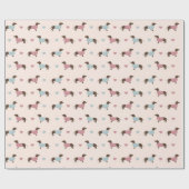 Dachshunds en harten cadeaupapier (Vlak)