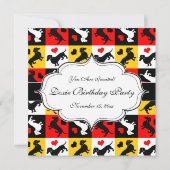 Dachshunds en Harten Doxie Verjaardagsfeestje Kaart (Achterkant)