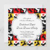 Dachshunds en Harten Doxie Verjaardagsfeestje Kaart (Voorkant)