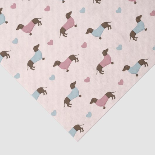 Dachshunds en harten tissuepapier (Detail)