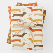 Dachshunds- en pooldots papierpakket inpakpapier vel (In situ)