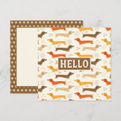 Dachshunds en Stippen Plat Kaart (Voorkant / Achterkant)