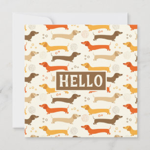 Dachshunds en Stippen Plat Kaart