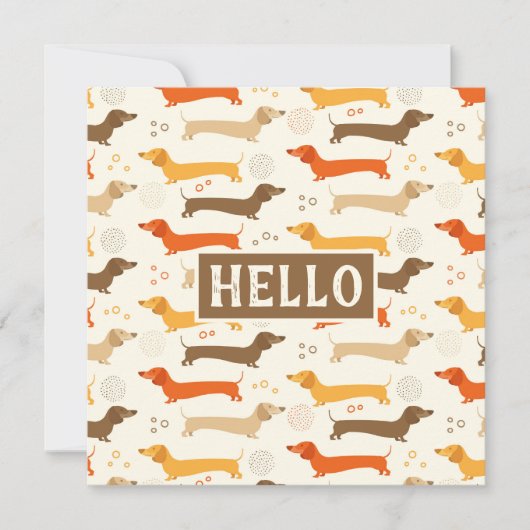 Dachshunds en Stippen Plat Kaart (Voorkant)