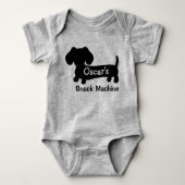 Dachshund's Funny Baby Snack Machine Romper (Voorkant)