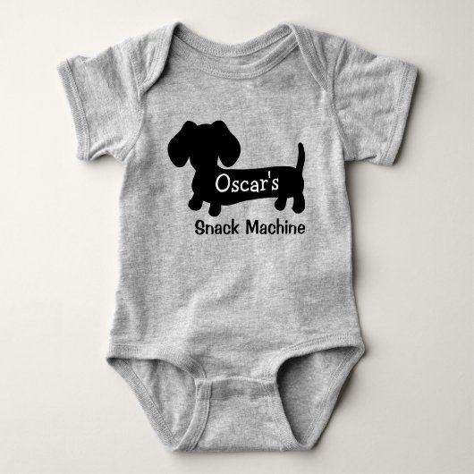 Dachshund's Funny Baby Snack Machine Romper (Voorkant)
