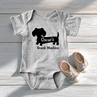 Dachshund's Funny Baby Snack Machine Romper