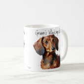 Dachshunds / Gram's Walking Buddy Modern Coffee Mo Koffiemok (Voorkant rechts)