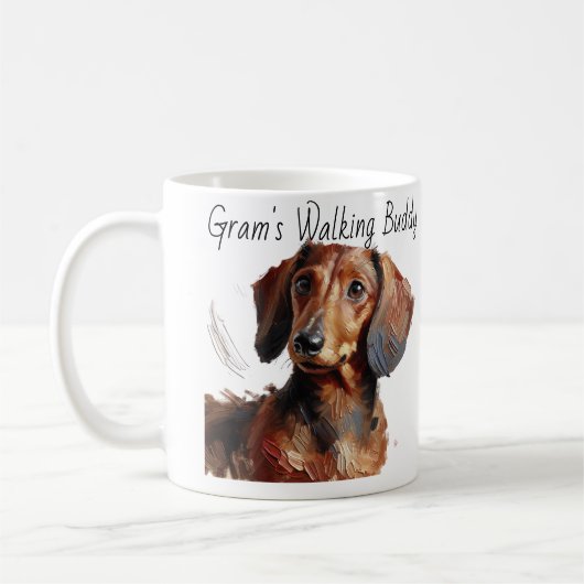 Dachshunds / Gram's Walking Buddy Modern Coffee Mo Koffiemok (Links)