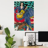 Dachshunds, Guitar en Matisse-achtige dame, Poster (Thuiskantoor)
