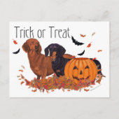 Dachshunds Halloween Briefkaart (Voorkant)