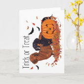 Dachshunds Halloween Kaart (Gele Bloem)