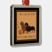 Dachshunds Halloween Metalen Ornament (Rechts)
