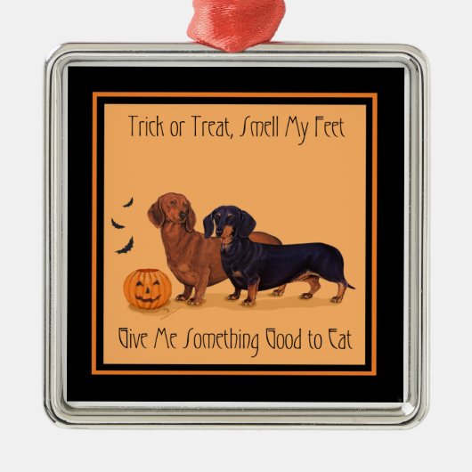Dachshunds Halloween Metalen Ornament (Voorkant)