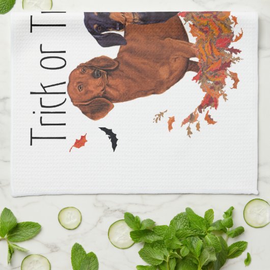 Dachshunds Halloween Theedoek (Gevouwen)