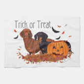 Dachshunds Halloween Theedoek (Horizontaal)
