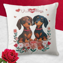 Dachshunds Harten Bloemen Honden Valentijnsdag