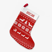 Dachshunds Holiday Pattern Wiener Dogs Cute Xmas Kleine Kerstsok (Voorkant (Hangend))