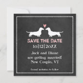 Dachshunds Hondenbruiloft Save the Date Krijtbord (Voorkant)