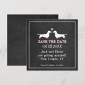 Dachshunds Hondenbruiloft Save the Date Krijtbord (Voorkant / Achterkant)