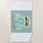 Dachshunds in a Hippie Car Strandlaken (Voorkant)