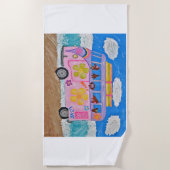  Dachshunds in a Hippie mobile Strandlaken (Voorkant)