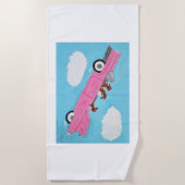  Dachshunds in a Pink Convertible Car Strandlaken (Voorkant)